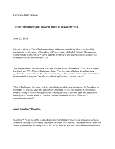 Tiercel Technology Corp. Acquires Certain Assets of Snowbear Ltd
