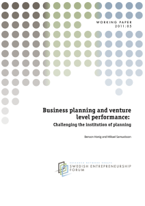 Business planning and venture level performance: Challenging the