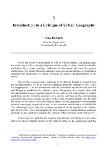 Introduction to a Critique of Urban Geography