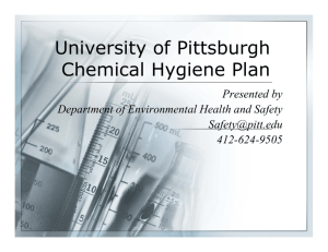University of Pittsburgh Chemical Hygiene Plan