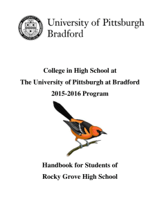 College in High School at The University of Pittsburgh at Bradford
