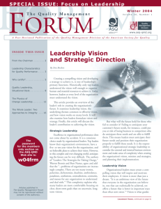 Leadership Vision and Strategic Direction