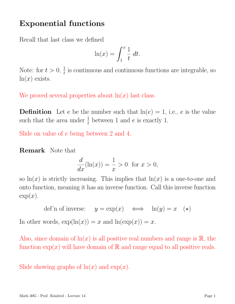 Exponential Functions