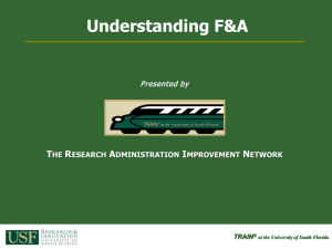 Understanding F&A - USF Research & Innovation