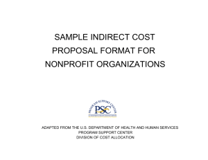 sample indirect cost proposal format for nonprofit organizations