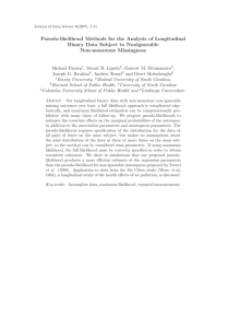 Pseudo-Likelihood - Journal of Data Science