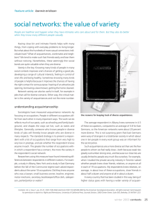 Social Networks: The Value of Variety