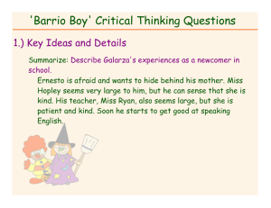 'Barrio Boy' Critical Thinking Questions