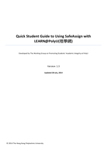 Quick Student Guide to Using SafeAssign - EDC