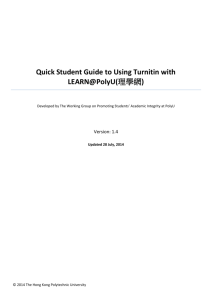 Quick Student Guide to Using Turnitin with LEARN@PolyU