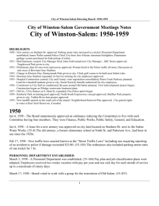 City of Winston-Salem: 1950-1959