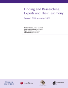 Finding and Researching Experts and Their Testimony