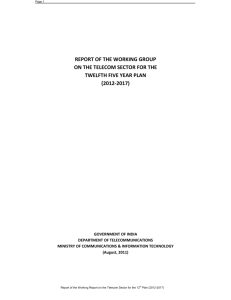 Report of the Working Group on the Telecom Sector for the Twelfth