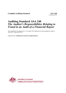 ASA 240 - Auditing and Assurance Standards Board