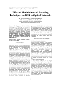 Effect of Modulation and Encoding Techniques on BER in Optical