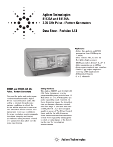 Agilent Technologies 81133A and 81134A, 3.35 GHz Pulse