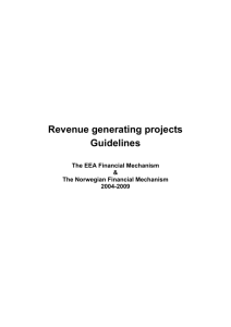 Revenue generating projects Guidelines