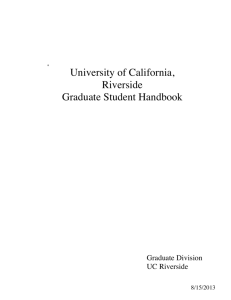 UCR Graduate Student Handbook - Graduate Division