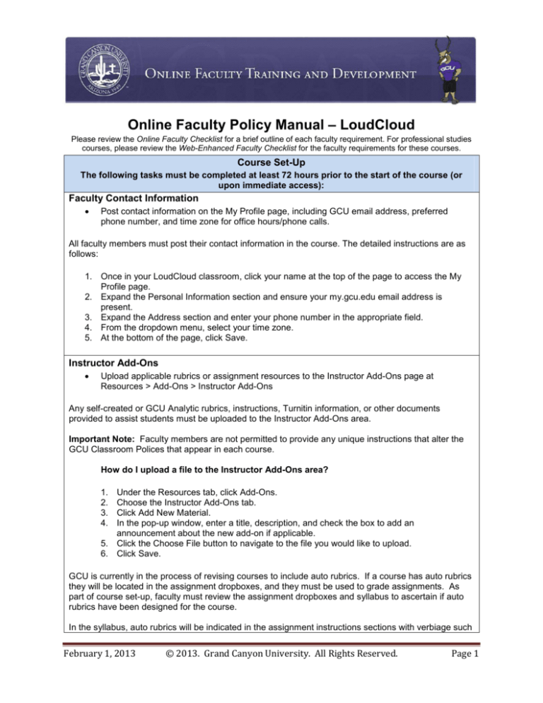 grand canyon university late assignment policy