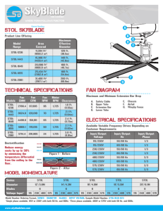 STOL SKYBLADE Fan Diagram Electrical Specifications Technical