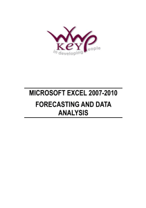 microsoft excel 2007-2010 forecasting and data analysis