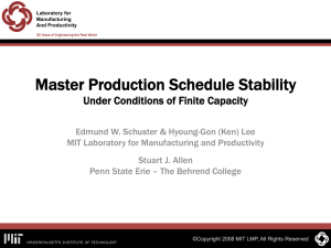 Master Production Schedule Stability - APICS