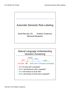 Automatic Semantic Role Labeling - The Stanford Natural Language