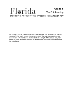 Grade 6 FSA ELA Reading Practice Test Answer Key