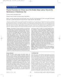 Practice Parameters for Clinical Use of the Multiple Sleep Latency