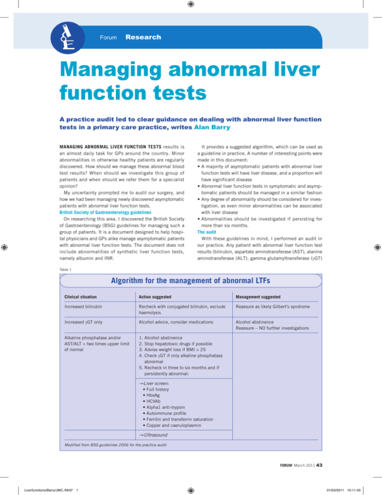 Is Abnormal Liver Function Dangerous