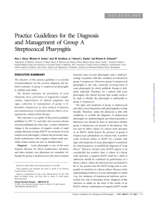 Practice Guidelines for the Diagnosis and Management of Group A