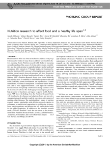 Nutrition research to affect food and a healthy life span