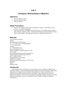 Lab 3 Urinalysis: Biochemistry in Medicine