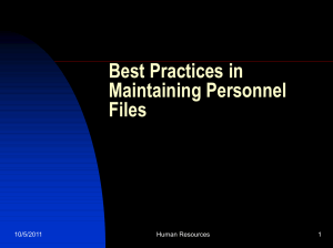 Best Practices in Maintaining Personnel Files