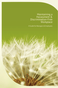 Maintaining a Harassment & Discrimination