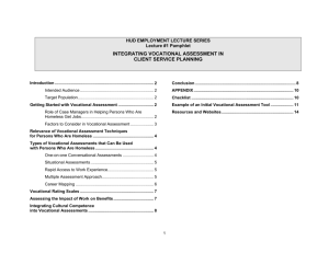 Integrating Vocational Assessment in Client