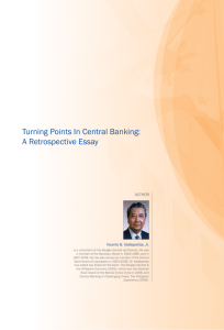 Turning Points In Central Banking: A Retrospective Essay