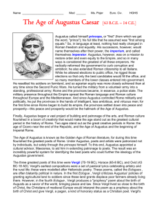 The Age of Augustus Caesar.
