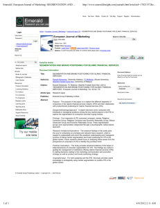 Emerald | European Journal of Marketing | SEGMENTATION AND