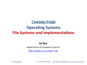 File Systems and Implementation
