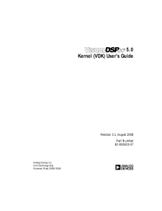 VisualDSP++ 5.0 Kernel (VDK) User's Guide