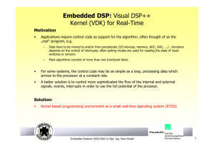 Embedded DSP: Visual DSP++ Kernel (VDK) for Real-Time