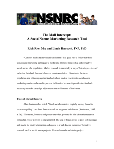 The Mall Intercept: A Social Norms Marketing Research Tool