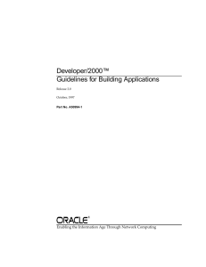 Developer/2000™ Guidelines for Building Applications