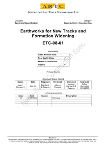 Earthworks for New Tracks and Formation Widening ETC-08-01