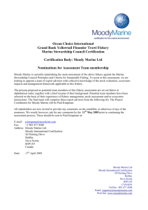 Assessment team nominated - Marine Stewardship Council