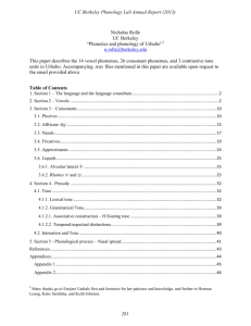 Phonetics and phonology of Urhobo