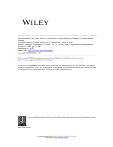 Envi onmental Jolts and Indust y Revolutions: O ganizational