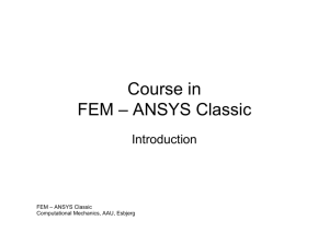 Course in FEM – ANSYS Classic