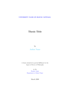 Thesis Title - School of Mathematics